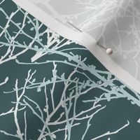 Mint and White on Pine Witch Hazel Branches