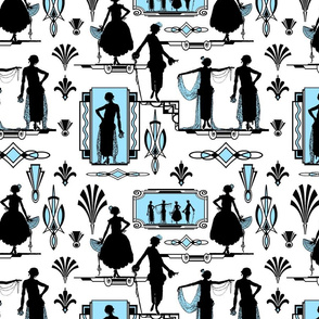 DOWNTON  TOILE (BLUE AND WHITE)