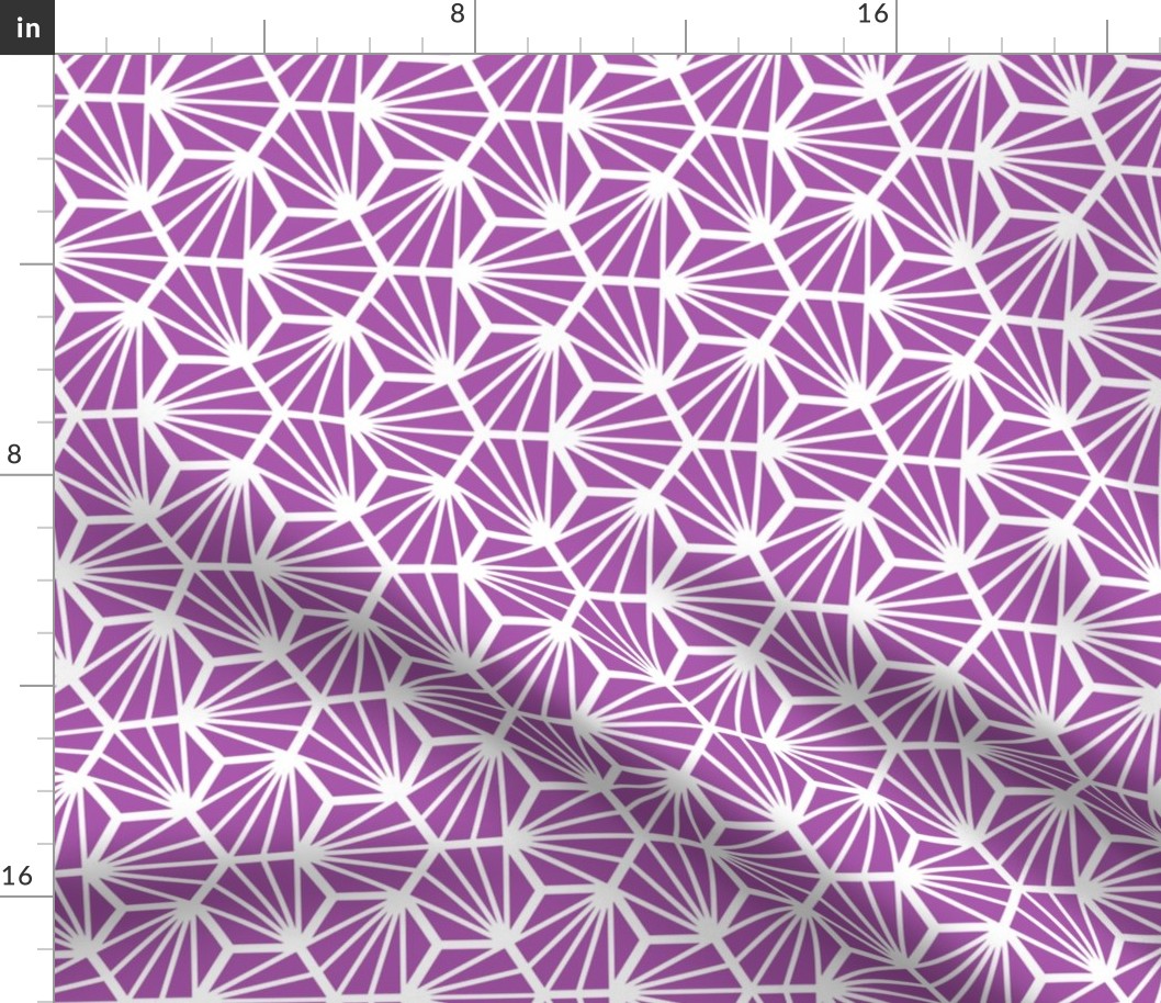 Geometric Pattern: Hexagon Ray: Purple White