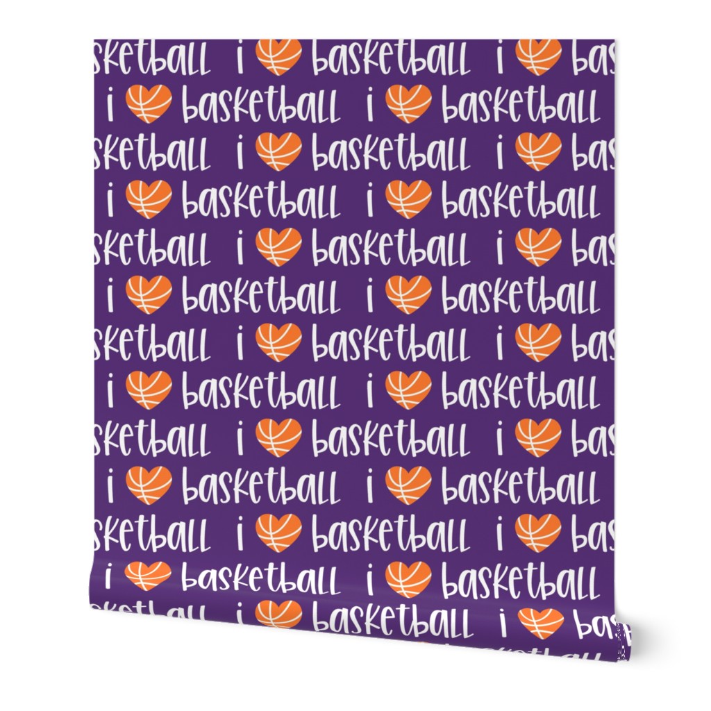 I love basketball - basketball heart - purple - LAD20