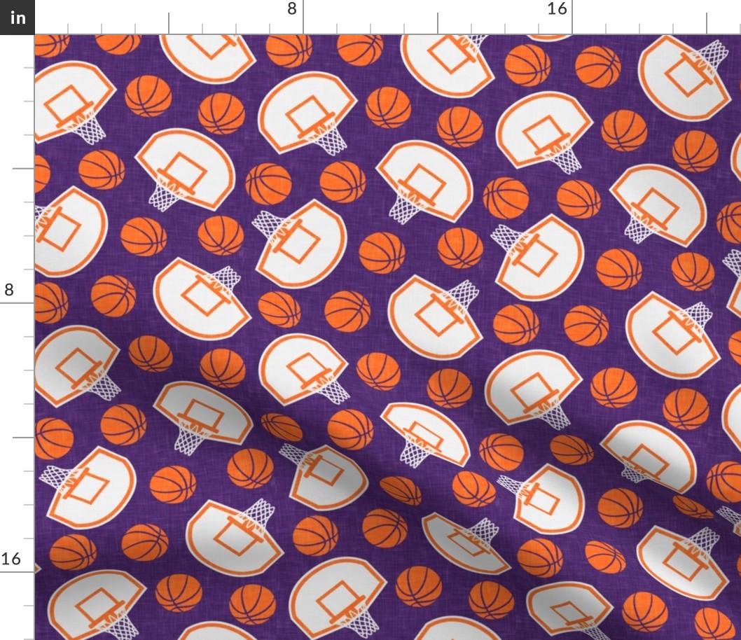 basketball hoops and balls - purple and orange - LAD20