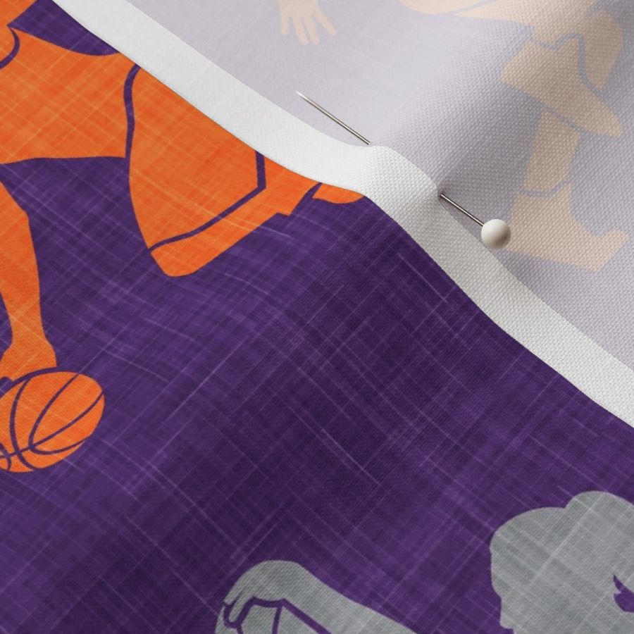 women's basketball players - girls basketball - purple, orange, grey - LAD20