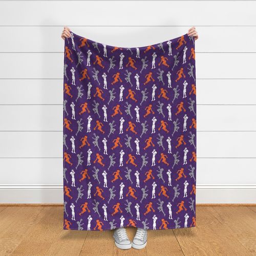 women's basketball players - girls basketball - purple, orange, grey - LAD20