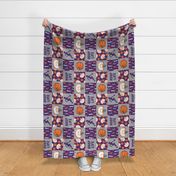 HOOP LIFE - women's/girl's basketball patchwork - wholecloth - purple and orange (90) - LAD20