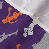 HOOP LIFE - women's/girl's basketball patchwork - wholecloth - purple and orange (90) - LAD20