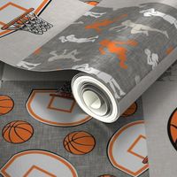 women's/girl's basketball patchwork - wholecloth - grey - LAD20
