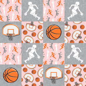 women's/girl's basketball patchwork - wholecloth - pink - LAD20