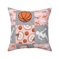 women's/girl's basketball patchwork - wholecloth - pink (90) - LAD20