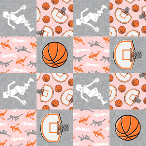 women's/girl's basketball patchwork - wholecloth - pink (90) - LAD20
