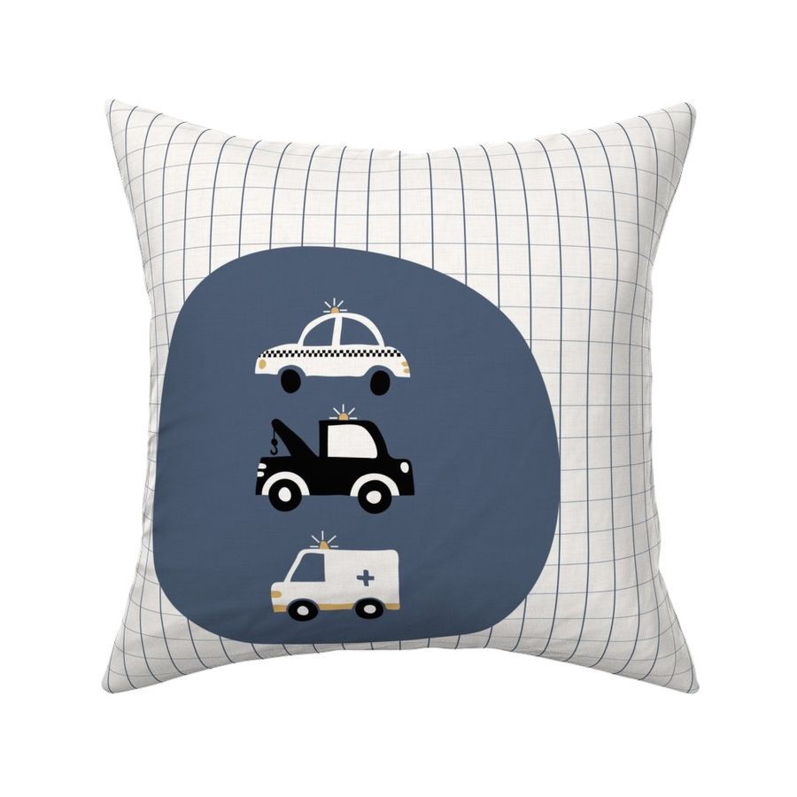 18'' Knife Edge Throw Pillow_emergency vehicles_storm blue