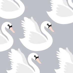Romantic swan lake nursery swans pond girls pastel cool blue gray white
