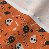 Vintage Halloween Skulls Bones and Spiders, Small