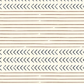 arrow stripes - navy and brandywine - mud cloth modern trendy farmhouse - C20BS