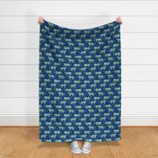 Leopard Parade Deep Blue with Green