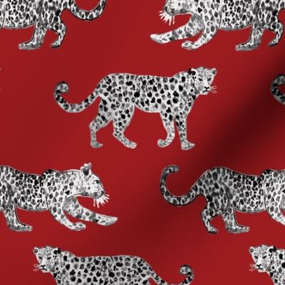 Leopard Parade Red with Black and white