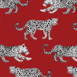 Leopard Parade Red with Black and white