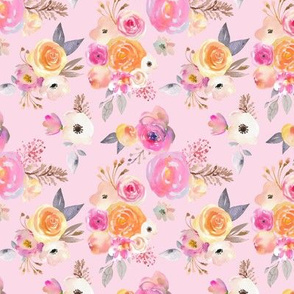 Kiss of Summer Watercolor Floral (small) // Blush 
