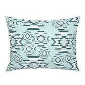 Pine and Mint Throw Pillow Teal Mint Kilim