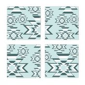 Pine and Mint Throw Pillow Teal Mint Kilim