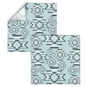 Pine and Mint Throw Pillow Teal Mint Kilim