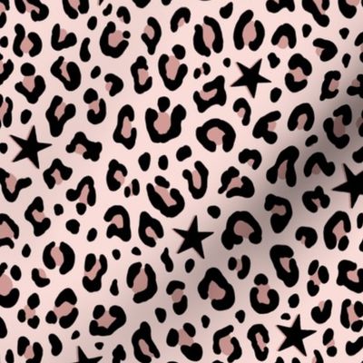 ★ STARS x LEOPARD ★ Blush Pink - Medium-Small Scale / Collection : Leopard Spots variations – Punk Rock Animal Prints 3