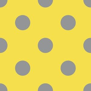 One Inch Ultimate Gray Polka Dots on Illuminating Yellow