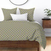 One Inch Illuminating Yellow Polka Dots on Ultimate Gray