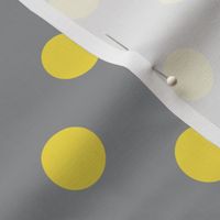 One Inch Illuminating Yellow Polka Dots on Ultimate Gray