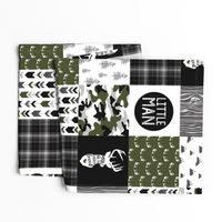 Little Man//Deerly Loved//Green&Black - Wholecloth Cheater Quilt