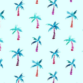 Palms on mint ★ larger scale ★ watercolor tropical pattern for modern nursery