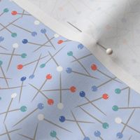 Ditsy pins on blue