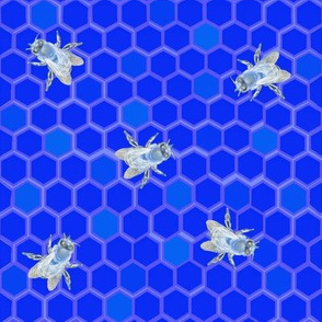 Modern quilt blue honey