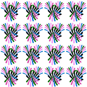 Fan Flare Fireworks! #2 Pink & Blue on White, medium