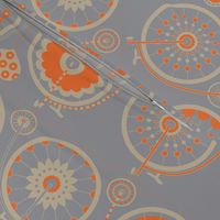 Bicycle Love - grey & orange