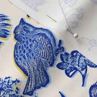 whimsical garden birds toile