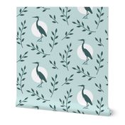 Heron with branches pattern - pine_mint design challenge