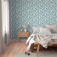 Heron with branches pattern - pine_mint design challenge