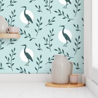 Heron with branches pattern - pine_mint design challenge