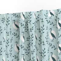 Heron with branches pattern - pine_mint design challenge