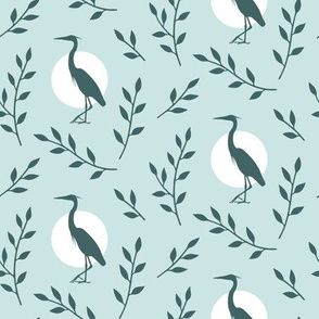 Heron with branches pattern - pine_mint design challenge