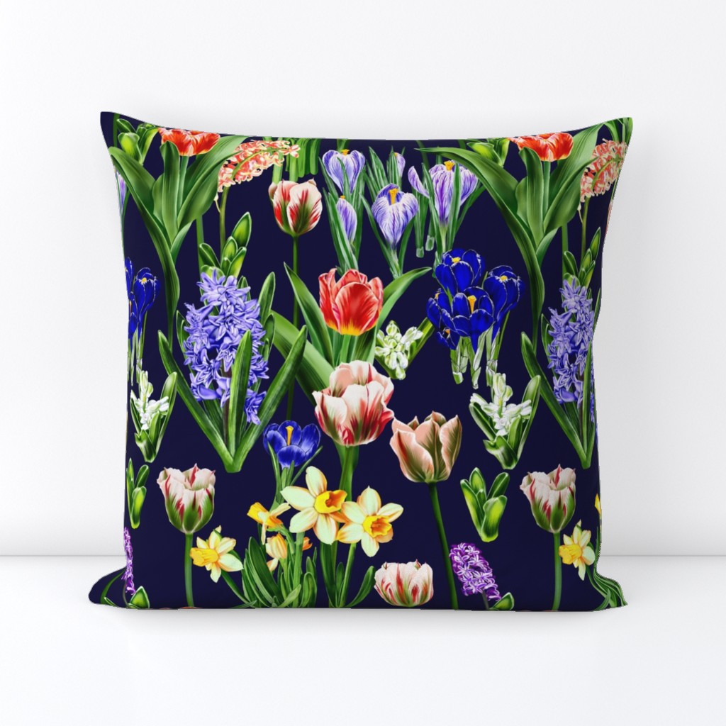 Spring Flowers on a dark blue background