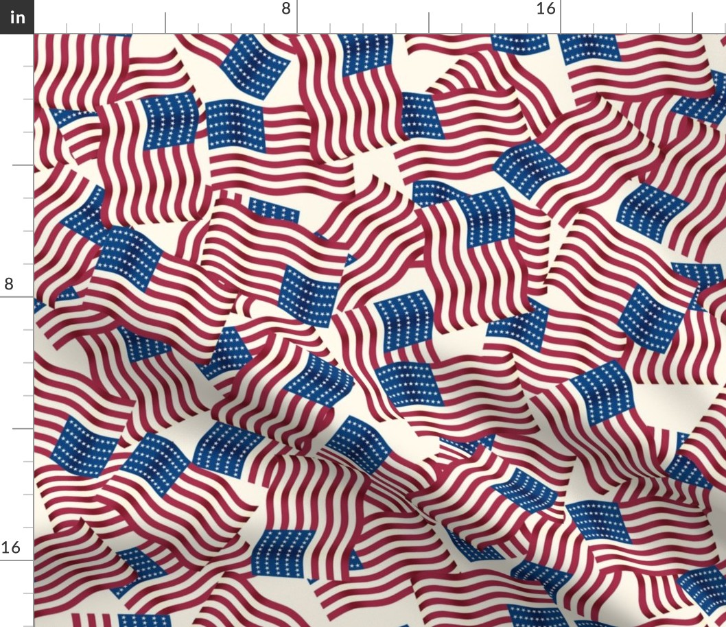American Flag Pattern Beige LG