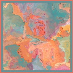 Marbled Sherbet Bandana  24 x 24