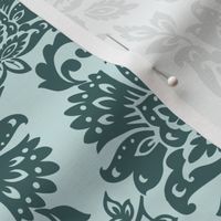 Pine and Mint Floral Damask