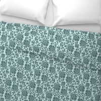 Pine and Mint Floral Damask