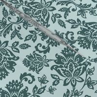 Pine and Mint Floral Damask