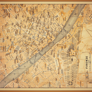 Florence antique map, large (yard)