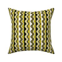 Sea Shell Waves in mustard yellow green and black