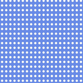 polka dots blue white