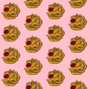 potato wedges fabric - potato, potatoes, food, junk food, fries -pink